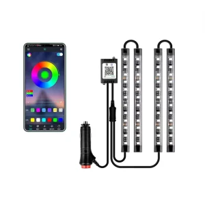 Car Interior LED Light Decoration Auto Neon Strip Lamp RGB 12V Atmosphere Decorative Music App Control