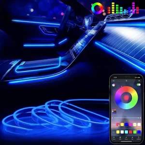 Car Interior Luxury Decorative Ambient Light Headrest Backlight Strip RGB Multiple Modes App Sound Control Auto Atmosphere Lamp