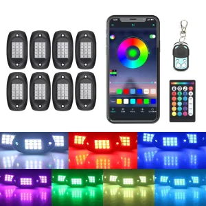 Car Interior Symphony Ambient Light 8 in 1 App Remote Control Chassis Decorating Light Car Motorcycle Underglow Decking Lights
