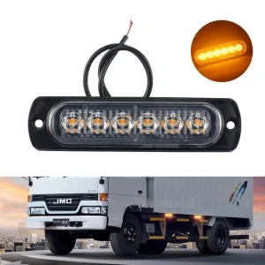 Car LED 6 light Ultra thin Warning Light 12W Universal Fitment 12-24V Work Light Daytime Running Light Light