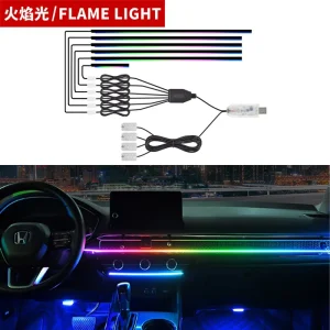 Car LED Ambient Light Central Control Instrument Panel Modified USB Door Car Ambient Light Music Rhythm Light