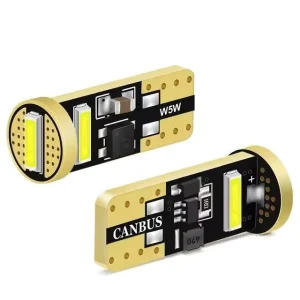 Car LED Bulbs T10 W5W CANBUS 7020 3SMD Super Bright White 6000K 12V Reading Interior Lamp Door Trunk License Plate