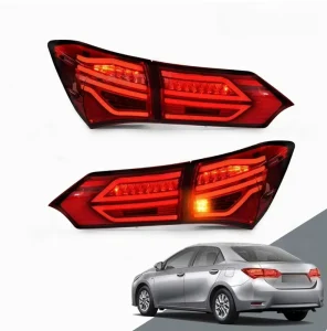 Car LED Clear Red ABS Modified Taillights Assembly Running Braking Turn Signal for Present Corolla Rear Lamp Upgrade