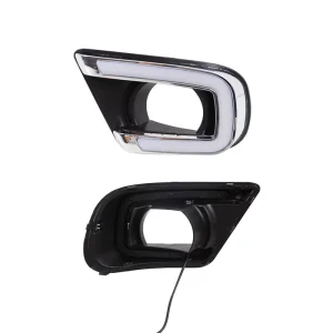 Car LED DRL Daytime Running Light with Yellow Turn signal Fog Lamp Cover for Dodge Journey for Fiat Freemont