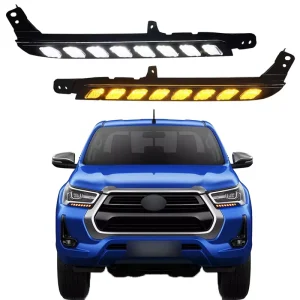 Car LED Daytime Running Light DRLfor Hilux Revo Driving Fog Lamp Turn Signal Lights Auto Parts