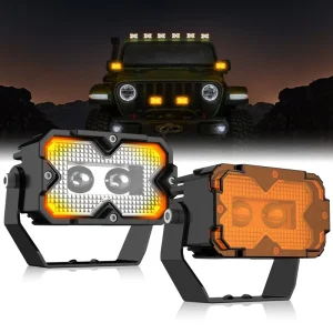 Car LED External Headlight Super Strong Searchlight Roof Auxiliary Light 60W 6000LM Fog Light Off-road Vehicle Universal Fitment