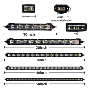 Car LED Floodlight Strip Single Row Ultra-Bright 20000 Lumens 12V Roof Grille Front Bumper Modified Off-Road Vehicles