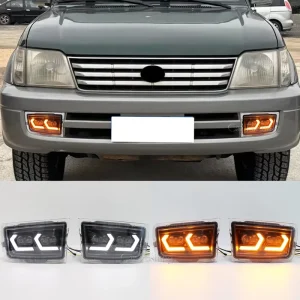 Car LED Fog Lamp Assembly for Toyota LAND CRUISER Prado 2700 3400 LC90 LC95 Daytime Running Light with Turn Signal