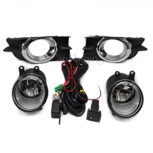 Car LED Fog Light for Toyota Wish Halogen with Wires Switch Harness Kit Angel Eyes Fog Lamp Cover