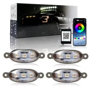 Car LED Front Grille Mini Lighting Kit Auto Exterior Accessories for F150 F250 F350 Tacoma Tundra SUV Truck RGB Decorative Lamps
