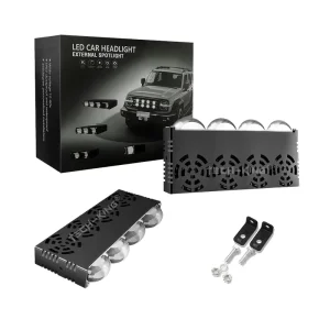 Car LED Grille Lights 12-80V 4 Lens DRL Fan Off road Driving Work Light External Auxiliary 130W