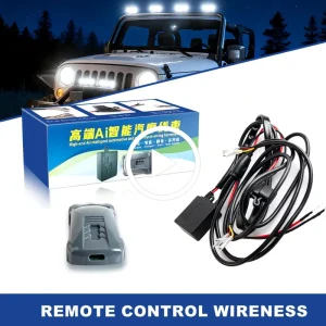 Car LED Grille Lights Auxiliary Light 1 to 2 Leads Remote Control Wireless LED Light Bar Wiring Harness Kit