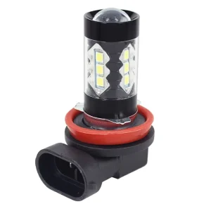 Car LED Head Lights Fog Lights Black Aluminum 16LED Headlights Anti Fog Lights H8