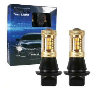 Car LED Headlights Two color Turn signal Daytime Running Lights T20 1156 4014 54SMD with Decoding Set