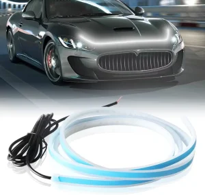 Car LED Hood Light Strip 60 Inch White Flexible Daytime Running Light Waterproof for Trucks Van SUVs