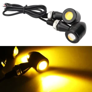 Car LED License Plate Light Mini Yellow LED Motorcycle Turn Signal Indicator Light for Motorcycle Headlight