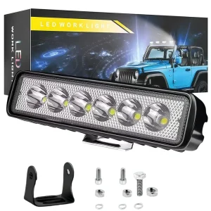 Car LED Light Bar 18W 6 Inch 12V 24V LED Flood Pods IP67 Waterproof Off Road Fog Lights for Boat RV ATV UTV 4WD Truck Golf Cart