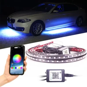 Car LED Light Bar Ambient Lamp 12V Underglow Lights RGB APP Control Automotive Decoration Atmosphere Light Universal 2-Year