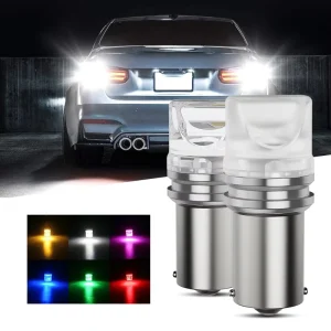 Car LED Light Bulbs 2835 3SMD Auto Interior Lights License Plate Dome Reading Lamp BA9S T4W