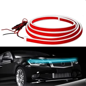 Car LED Lights Exterior RGB Hood Light Strip Multicolor Dynamic Scan Start up Hoodbeam Kit DRL Daytime Running Lights