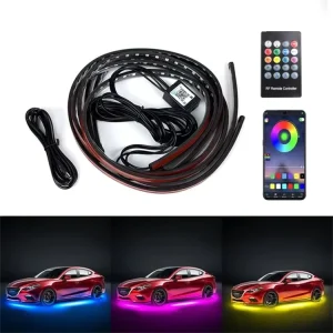 Car LED RGB Chasing Underbody Lights APP Remote Control IP67 Exterior Lamps Auto Car Accessories Kit Light