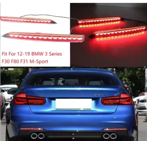 Car LED Rear Bumper Reflector Light for BMW 3 F30 F31 F35 M Sport M3 Tail Brake Stop Dynamic Sequential Turn Signal Lamp