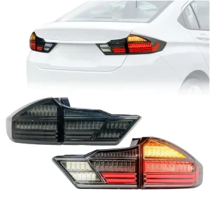 Car LED Rear Taillights Smoke Clear Lens Running Stop Reverse Light Replacement Parts For Honda City 4Th Gen