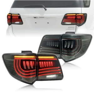 Car LED Rear Taillights Smoke Housing Sequential DRL Brake Reverse Light Upgrade Parts Fit Toyota Fortuner Auto Lamp Assembly