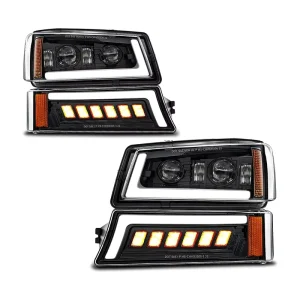 Car LED Replacement Headlamp 84W LED Headlight with DRL Turn Signal for 03 06 Chevrolet Silverado Avalanche Headlights