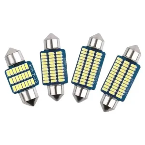 Car LED Roof Reading Light 12V 2W 3014 Chip 29mm 31mm 36mm 39mm 41mm Dual Point Interior License Plate Bulb