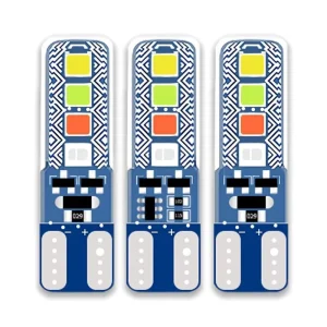 Car LED Silicone T10 Crystal Light 4 Colors Flowing Flashing Effects 3030 8SMD 12V 450 Lumens Daytime Running License Lights