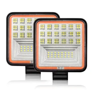 Car LED Square Red Lamp 24V 126W IP67 Waterproof Work Light 4000 Lumens Aluminum