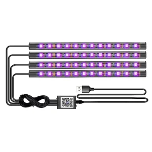 Car LED Strip Lights RGB 5050 Interior Ambient Lamp USB Auto Atmosphere Decoration Accessories with App Control 12V Voltage