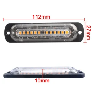 Car LED Strobe Grille Light 12V 10 Leds Truck Vehicle Side Marker Emergency Flash Lamp LED Strobe Warning Lights