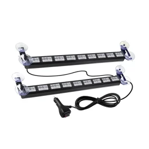 Car LED Strobe Light Bar Dual Output Multifunctional Color Changing Strip Light Front Rear Windshield Suction Cup Flashing Light