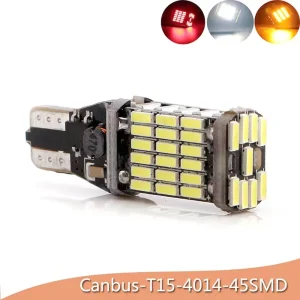 Car LED Turn Signal Lamps T15 W16W 921 912 T16 T10 LED Bulbs High Power 45 SMD 4014 Replace for Car Reversing Light White