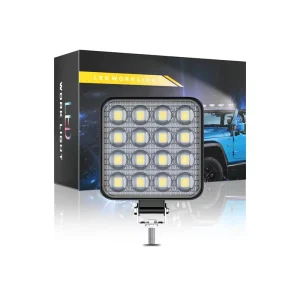 Car LED Work Light MINI Square Convex 16 Lights 48W Auxiliary Light Modified Headlight Spotlight