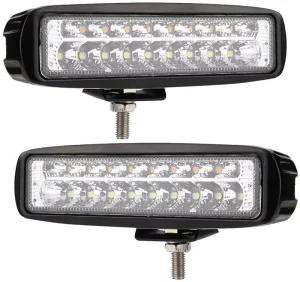 Car LED Work Light Single-row Dual-color 18W 12-24V White/yellow Daytime Running Light Off-road Lamp for Wrangler Bumper Light
