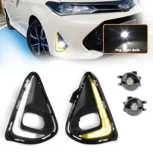 Car Led Daytime Running Light Drl with Halogen Fog Light Set for Toyota AXIO Fielfer