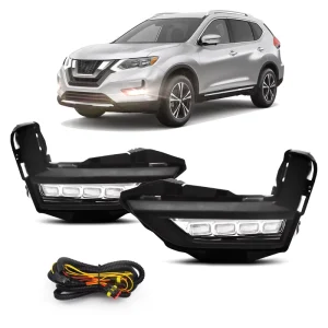 Car Led Daytime Running Light Drl with Turn signal Light for Nissan ROGUE X-TRAIL Fog Light