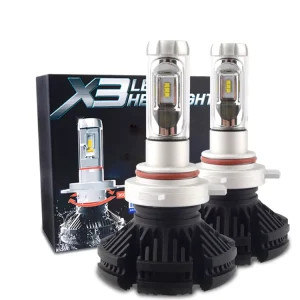 Car Led Headlight X3 H4 LED H7 H13 H11 9005 9006 LED Headlight 50W 6000LM Super Bright LED Fanless Headlight