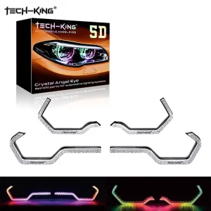 Car Light Accessories 5D Crystal DRL Daytime Running Light Capable for BMW Headlight Upgrade White Yellow RGBW Color Angel Eyes