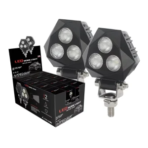 Car Light Accessories Motor 9W 3 Inch LED Work Light with 4D Lens Truck Car Bike Mini LED Flood Work Lamp
