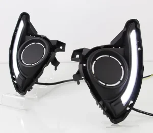 Car Light Modified LED DRL Daytime Running Light With Yellow Turning Signal Fog Lamp for Mazda 2