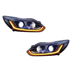 Car Light for Ford Focus LED Auto Headlight Assembly Upgrade Bifocal Lens Front Lamp Accessories