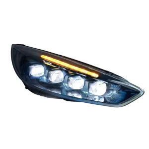 Car Light for Ford Focus LED Auto Headlight Assembly Upgrade Crystal Bifocal 4 Lens Front Lamp Accessories