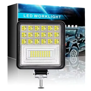 Car Lighting System 4inch 126W Square White 3030 LED Chip LED Work Light for Off-road Truck Strobe Light Luces Para Auto