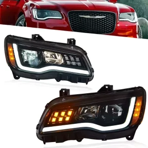 Car Lights for Chrysler 300C Headlights LED Projector Headlamp Daytime Running Light Automotive Accessories