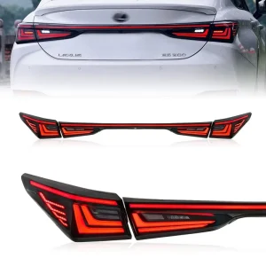 Car Lights for Lexus ES Taillights ES350 LED Tail Lamp Dynamic Turn Signal Light Car Through Taillights Assembly