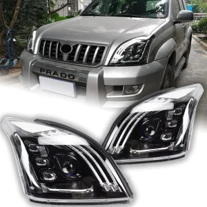 Car Lights for Toyota Prado Headlight Projector Lens LC100 Dynamic Signal Head Lamp LED Headlights DRL Automotive Part